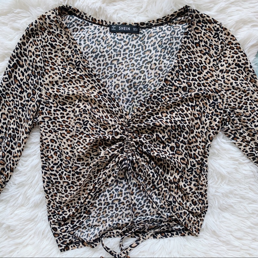 SHEIN Bell Sleeve Drawstring Top